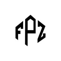 fpz-Brief-Logo-Design mit Polygonform. fpz-Polygon- und Würfelform-Logo-Design. fpz Sechseck-Vektor-Logo-Vorlage in weißen und schwarzen Farben. fpz-Monogramm, Geschäfts- und Immobilienlogo. vektor