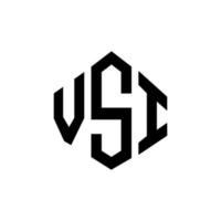 vsi bokstavslogotypdesign med polygonform. vsi polygon och kubform logotypdesign. vsi hexagon vektor logotyp mall vita och svarta färger. vsi monogram, affärs- och fastighetslogotyp.