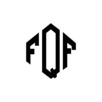 fqf bokstavslogotypdesign med polygonform. fqf polygon och kubform logotypdesign. fqf hexagon vektor logotyp mall vita och svarta färger. fqf monogram, affärs- och fastighetslogotyp.