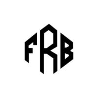 frb-Buchstaben-Logo-Design mit Polygonform. frb Polygon- und Würfelform-Logo-Design. frb Sechseck-Vektor-Logo-Vorlage in weißen und schwarzen Farben. frb-monogramm, geschäfts- und immobilienlogo. vektor