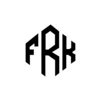 frk bokstavslogotyp med polygonform. frk polygon och kubform logotypdesign. frk hexagon vektor logotyp mall vita och svarta färger. frk monogram, affärs- och fastighetslogotyp.