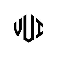 Vui-Brief-Logo-Design mit Polygonform. vui Polygon- und Würfelform-Logo-Design. vui Sechseck-Vektor-Logo-Vorlage in weißen und schwarzen Farben. vui-monogramm, geschäfts- und immobilienlogo. vektor