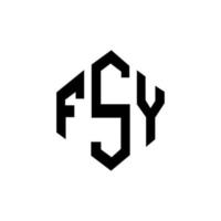 fsy-Buchstaben-Logo-Design mit Polygonform. fsy Polygon- und Würfelform-Logo-Design. fsy Sechseck-Vektor-Logo-Vorlage in weißen und schwarzen Farben. fsy monogramm, geschäfts- und immobilienlogo. vektor