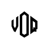 voq letter logotyp design med polygon form. voq polygon och kubformad logotypdesign. voq hexagon vektor logotyp mall vita och svarta färger. voq monogram, affärs- och fastighetslogotyp.