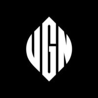 ugn cirkel bokstav logo design med cirkel och ellips form. ugn ellips bokstäver med typografisk stil. de tre initialerna bildar en cirkellogotyp. UGN cirkel emblem abstrakt monogram bokstav märke vektor. vektor