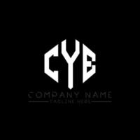 cye letter logotyp design med polygon form. cye polygon och kub form logotyp design. cye hexagon vektor logotyp mall vita och svarta färger. cye monogram, affärs- och fastighetslogotyp.