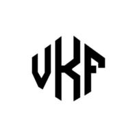 vkf bokstavslogotypdesign med polygonform. vkf polygon och kubform logotypdesign. vkf hexagon vektor logotyp mall vita och svarta färger. vkf monogram, affärs- och fastighetslogotyp.