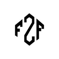 fzf-Brief-Logo-Design mit Polygonform. fzf polygon und würfelform logo design. fzf Hexagon-Vektor-Logo-Vorlage in weißen und schwarzen Farben. fzf-monogramm, geschäfts- und immobilienlogo. vektor