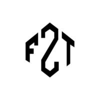 fzt-Buchstaben-Logo-Design mit Polygonform. fzt Logo-Design in Polygon- und Würfelform. fzt Sechseck-Vektor-Logo-Vorlage in weißen und schwarzen Farben. fzt-Monogramm, Geschäfts- und Immobilienlogo. vektor