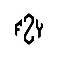 fzy-Buchstaben-Logo-Design mit Polygonform. Fzy Polygon- und Würfelform-Logo-Design. Fzy Sechseck-Vektor-Logo-Vorlage in weißen und schwarzen Farben. fzy monogramm, geschäfts- und immobilienlogo. vektor