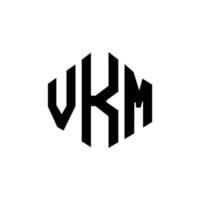 vkm-Brief-Logo-Design mit Polygonform. vkm Logo-Design in Polygon- und Würfelform. vkm Sechseck-Vektor-Logo-Vorlage in weißen und schwarzen Farben. vkm-Monogramm, Geschäfts- und Immobilienlogo. vektor