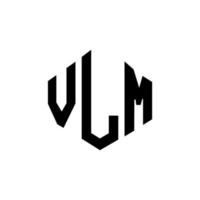 vlm bokstavslogotypdesign med polygonform. vlm polygon och kubform logotypdesign. vlm hexagon vektor logotyp mall vita och svarta färger. vlm monogram, affärs- och fastighetslogotyp.