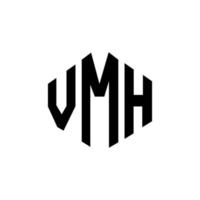 vmh-Buchstaben-Logo-Design mit Polygonform. vmh Polygon- und Würfelform-Logo-Design. vmh Sechseck-Vektor-Logo-Vorlage in weißen und schwarzen Farben. vmh-Monogramm, Geschäfts- und Immobilienlogo. vektor