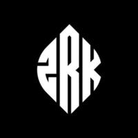 zrk-Kreis-Buchstaben-Logo-Design mit Kreis- und Ellipsenform. zrk Ellipsenbuchstaben mit typografischem Stil. Die drei Initialen bilden ein Kreislogo. zrk-Kreis-Emblem abstrakter Monogramm-Buchstaben-Markierungsvektor. vektor