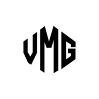 vmg-Brief-Logo-Design mit Polygonform. vmg Polygon- und Würfelform-Logo-Design. vmg Sechseck-Vektor-Logo-Vorlage in weißen und schwarzen Farben. vmg-monogramm, geschäfts- und immobilienlogo. vektor