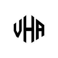 Vha-Brief-Logo-Design mit Polygonform. vha-polygon- und würfelform-logo-design. vha Sechseck-Vektor-Logo-Vorlage in weißen und schwarzen Farben. vha-monogramm, geschäfts- und immobilienlogo. vektor