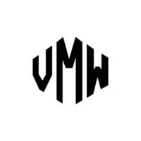 vmw-Brief-Logo-Design mit Polygonform. vmw Polygon- und Würfelform-Logo-Design. vmw Sechseck-Vektor-Logo-Vorlage in weißen und schwarzen Farben. vmw-monogramm, geschäfts- und immobilienlogo. vektor