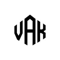 Vak-Buchstaben-Logo-Design mit Polygonform. Vak-Polygon- und Würfelform-Logo-Design. Vak Sechseck-Vektor-Logo-Vorlage in weißen und schwarzen Farben. vak-monogramm, geschäfts- und immobilienlogo. vektor