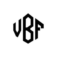 vbf brev logotyp design med polygon form. vbf polygon och kubform logotypdesign. vbf hexagon vektor logotyp mall vita och svarta färger. vbf-monogram, affärs- och fastighetslogotyp.