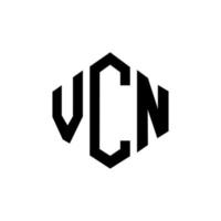 vcn-Brief-Logo-Design mit Polygonform. vcn-polygon- und würfelform-logo-design. vcn Sechseck-Vektor-Logo-Vorlage in weißen und schwarzen Farben. vcn-monogramm, geschäfts- und immobilienlogo. vektor
