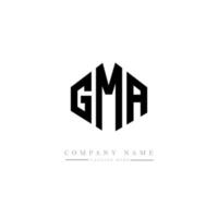 gma-Brief-Logo-Design mit Polygonform. gma-polygon- und würfelform-logo-design. Gma Sechseck-Vektor-Logo-Vorlage in weißen und schwarzen Farben. gma-monogramm, geschäfts- und immobilienlogo. vektor