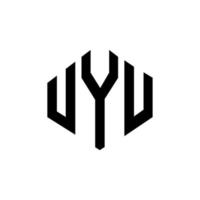 uyu-Buchstaben-Logo-Design mit Polygonform. uyu Polygon- und Würfelform-Logo-Design. Uyu Sechseck-Vektor-Logo-Vorlage in weißen und schwarzen Farben. uyu-monogramm, geschäfts- und immobilienlogo. vektor