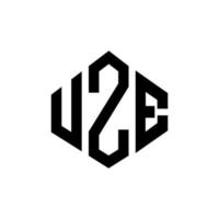 uze-Buchstaben-Logo-Design mit Polygonform. uze Logo-Design in Polygon- und Würfelform. uze Sechseck-Vektor-Logo-Vorlage in weißen und schwarzen Farben. Uze-Monogramm, Geschäfts- und Immobilienlogo. vektor