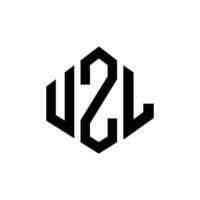 uzl-Buchstaben-Logo-Design mit Polygonform. uzl-polygon- und würfelform-logo-design. uzl Sechseck-Vektor-Logo-Vorlage in weißen und schwarzen Farben. uzl-monogramm, geschäfts- und immobilienlogo. vektor