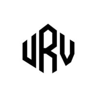 urv bokstavslogotypdesign med polygonform. urv polygon och kubform logotypdesign. urv hexagon vektor logotyp mall vita och svarta färger. urv monogram, affärs- och fastighetslogotyp.