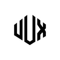 uux-Buchstaben-Logo-Design mit Polygonform. uux Polygon- und Würfelform-Logo-Design. uux Sechseck-Vektor-Logo-Vorlage in weißen und schwarzen Farben. uux-monogramm, geschäfts- und immobilienlogo. vektor