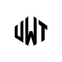 uwt-Buchstaben-Logo-Design mit Polygonform. uwt Polygon- und Würfelform-Logo-Design. uwt Sechseck-Vektor-Logo-Vorlage in weißen und schwarzen Farben. uwt-monogramm, geschäfts- und immobilienlogo. vektor