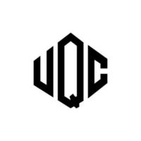 uqc-Buchstaben-Logo-Design mit Polygonform. uqc Polygon- und Würfelform-Logo-Design. uqc Sechseck-Vektor-Logo-Vorlage in weißen und schwarzen Farben. uqc-monogramm, geschäfts- und immobilienlogo. vektor