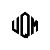 uqm bokstavslogotypdesign med polygonform. uqm polygon och kubform logotypdesign. uqm hexagon vektor logotyp mall vita och svarta färger. uqm monogram, affärs- och fastighetslogotyp.