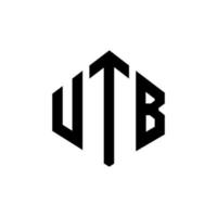 utb bokstavslogotypdesign med polygonform. utb polygon och kubform logotypdesign. utb hexagon vektor logotyp mall vita och svarta färger. utb-monogram, företags- och fastighetslogotyp.