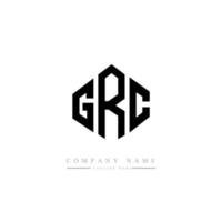 Grc-Brief-Logo-Design mit Polygonform. Grc-Polygon- und Würfelform-Logo-Design. Grc Sechseck-Vektor-Logo-Vorlage in weißen und schwarzen Farben. grc monogramm, geschäfts- und immobilienlogo. vektor