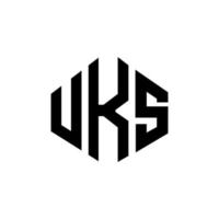 UK-Brief-Logo-Design mit Polygonform. uks Polygon- und Würfelform-Logo-Design. uks Hexagon-Vektor-Logo-Vorlage in weißen und schwarzen Farben. britisches monogramm, geschäfts- und immobilienlogo. vektor