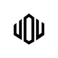 uou-Buchstaben-Logo-Design mit Polygonform. uou Polygon- und Würfelform-Logo-Design. uou Sechseck-Vektor-Logo-Vorlage in weißen und schwarzen Farben. uou monogramm, geschäfts- und immobilienlogo. vektor