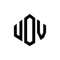 uov-Buchstaben-Logo-Design mit Polygonform. uov Polygon- und Würfelform-Logo-Design. uov Sechseck-Vektor-Logo-Vorlage in weißen und schwarzen Farben. uov-monogramm, geschäfts- und immobilienlogo. vektor