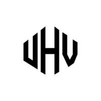 uhv-Buchstaben-Logo-Design mit Polygonform. uhv-polygon- und würfelform-logo-design. uhv Hexagon-Vektor-Logo-Vorlage in weißen und schwarzen Farben. uhv-monogramm, geschäfts- und immobilienlogo. vektor