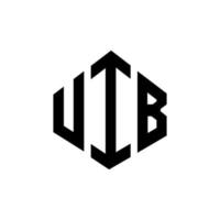 uib bokstavslogotypdesign med polygonform. uib polygon och kubformad logotypdesign. uib hexagon vektor logotyp mall vita och svarta färger. uib monogram, affärs- och fastighetslogotyp.