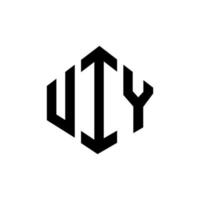 uiy bokstavslogotypdesign med polygonform. uiy polygon och kubformad logotypdesign. uiy hexagon vektor logotyp mall vita och svarta färger. uiy monogram, affärs- och fastighetslogotyp.