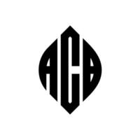 acb-Kreisbuchstaben-Logo-Design mit Kreis- und Ellipsenform. acb-ellipsenbuchstaben mit typografischem stil. Die drei Initialen bilden ein Kreislogo. acb-Kreis-Emblem abstrakter Monogramm-Buchstaben-Markierungsvektor. vektor