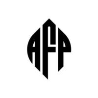 afp-Kreisbuchstaben-Logo-Design mit Kreis- und Ellipsenform. afp ellipsenbuchstaben mit typografischem stil. Die drei Initialen bilden ein Kreislogo. afp-Kreis-Emblem abstrakter Monogramm-Buchstaben-Markierungsvektor. vektor