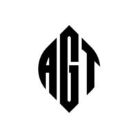 agt-Kreis-Buchstaben-Logo-Design mit Kreis- und Ellipsenform. agt ellipsenbuchstaben mit typografischem stil. Die drei Initialen bilden ein Kreislogo. agt Kreisemblem abstrakter Monogramm-Buchstabenmarkierungsvektor. vektor