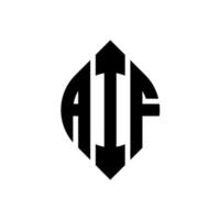 aif-Kreisbuchstaben-Logo-Design mit Kreis- und Ellipsenform. aif Ellipsenbuchstaben mit typografischem Stil. Die drei Initialen bilden ein Kreislogo. aif Kreisemblem abstrakter Monogramm-Buchstabenmarkierungsvektor. vektor