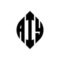 aiy cirkel bokstavslogotyp design med cirkel och ellipsform. aiy ellips bokstäver med typografisk stil. de tre initialerna bildar en cirkellogotyp. aiy cirkel emblem abstrakt monogram brev märke vektor. vektor