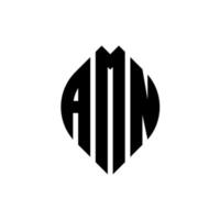 Amn-Kreis-Buchstaben-Logo-Design mit Kreis- und Ellipsenform. Amn Ellipsenbuchstaben mit typografischem Stil. Die drei Initialen bilden ein Kreislogo. amn Kreisemblem abstrakter Monogramm-Buchstabenmarkierungsvektor. vektor