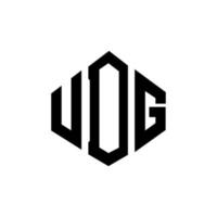 udg-Buchstaben-Logo-Design mit Polygonform. UDG Polygon- und Würfelform-Logo-Design. udg Sechseck-Vektor-Logo-Vorlage in weißen und schwarzen Farben. UDG-Monogramm, Geschäfts- und Immobilienlogo. vektor