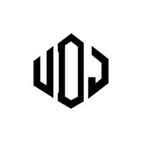 udj-Buchstaben-Logo-Design mit Polygonform. Udj-Polygon- und Würfelform-Logo-Design. Udj Sechseck-Vektor-Logo-Vorlage in weißen und schwarzen Farben. udj-monogramm, geschäfts- und immobilienlogo. vektor