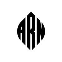 arn cirkel bokstavslogotyp design med cirkel och ellipsform. arn ellips bokstäver med typografisk stil. de tre initialerna bildar en cirkellogotyp. arn cirkel emblem abstrakt monogram brev märke vektor. vektor